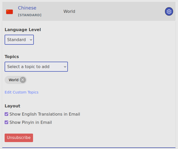 Transliteration toggle