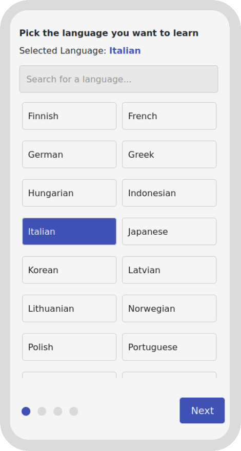 30 languages to choose from